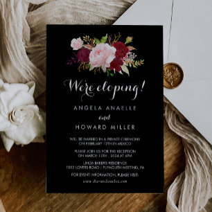 Invitation Réception classique Tropical Black Elopement