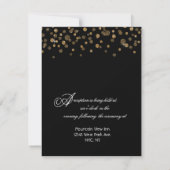 Invitation Réception Confetti Parties scintillant or et noir (Dos)