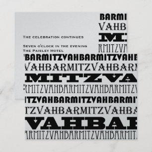 Invitation Réception Cool d'invitation Silver Bar Mitzvah