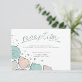Invitation RÉCEPTION | Coquillages décontractés en corail et  (Debout devant)