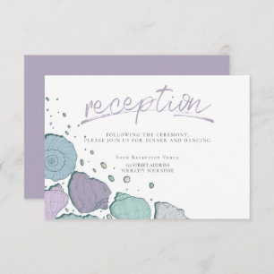 Invitation RÉCEPTION   Coquillages décontractés Lilac et Dust