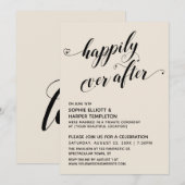 Invitation Réception Crème de Scénario Cœurs Après un Bonheur (Devant / Derrière)