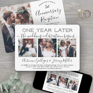 Invitation Réception d'anniversaire d'un an 4 Photos Mariage
