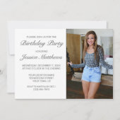 Invitation Réception d'anniversaire minimaliste moderne (Devant)