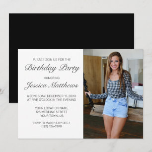 Invitation Réception d'anniversaire minimaliste moderne