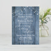 Invitation Réception d'après-mariage uniquement - Rustic Blue (Debout devant)