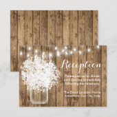 Invitation Réception de Baby's Breath rustique et lumières fé (Devant / Derrière)