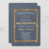 Invitation Réception de barbecue 'Nous avons noué le nœud' de (Devant / Derrière)