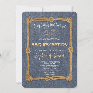 Invitation Réception de BBQ Nœud que Nous avons Noué Rustique
