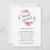 Invitation Réception de Bouquet d'aquarelle juste marié (Devant)