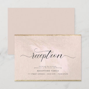 Invitation Réception de calligraphie de graisse Pampas rose