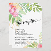 Invitation Réception de calligraphie et fleurs à l'aquarelle (Devant / Derrière)