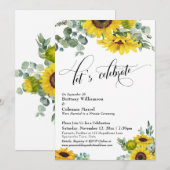 Invitation Réception de célébration avec des eucalyptus et de (Devant / Derrière)