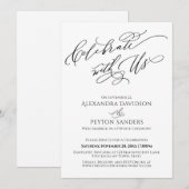 Invitation Réception de célébration avec nous Elegant Script (Devant / Derrière)