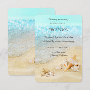 Invitation Réception de coquillages de plage de sable