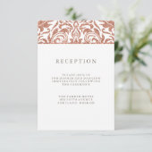 Invitation Réception de damas pailleté or rose Faux Glam (Debout devant)