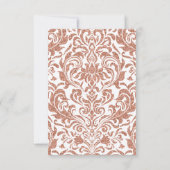 Invitation Réception de damas pailleté or rose Faux Glam (Dos)