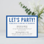 Invitation RÉCEPTION DE FÊTE INFO simple moderne audacieux bl (Debout devant)