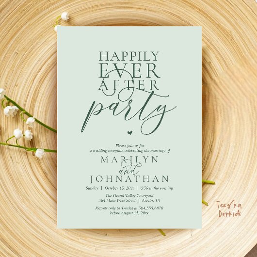 Invitation Réception de fête moderne minimale pour un bonheur
