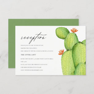 INVITATION RÉCEPTION DE FLEURS CACTUS DE DÉSERT DE COULEUR D'