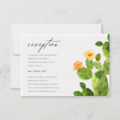 INVITATION RÉCEPTION DE FLEURS CACTUS DE DÉSERT DE COULEUR D' (Devant)