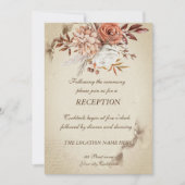 Invitation Réception de fleurs d'automne à l'aquarelle chic (Devant)