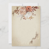 Invitation Réception de fleurs d'automne à l'aquarelle chic (Dos)