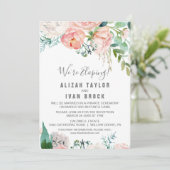 Invitation Réception de fuite amoureuse avec fleurs de pivoin (Debout devant)