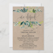 Invitation Réception de fuite avec feuillage Kraft (Devant)