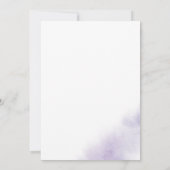 Invitation Réception de fuite en lavis d'aquarelle violette (Dos)