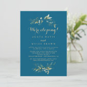 Invitation Réception de fuite sage verdure eucalyptus or (Debout devant)