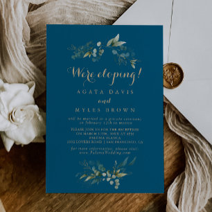 Invitation Réception de fuite sage verdure eucalyptus or