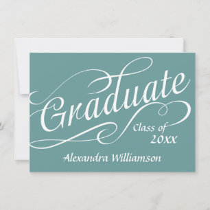 Invitation Réception de graduation Tourbillonnant en bleu fra
