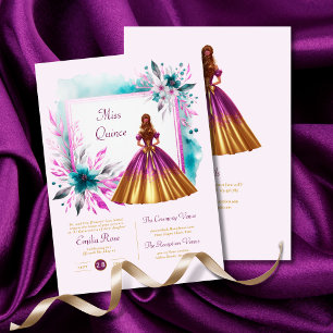 Invitation Réception de la cérémonie de la Quinceanera Turquo
