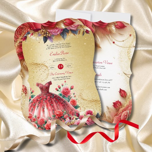 Invitation Réception de la cérémonie de tenue de la Quinceane