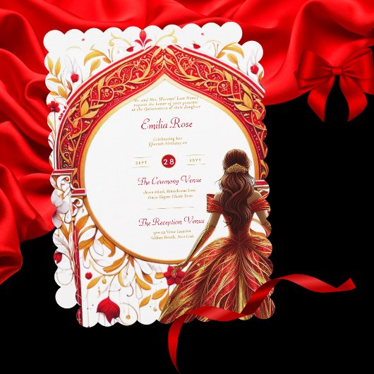 Invitation Réception de la cérémonie de tenue de la Quinceane