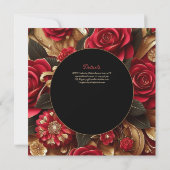 Invitation Réception de la cérémonie de tenue de la Quinceane (Dos)