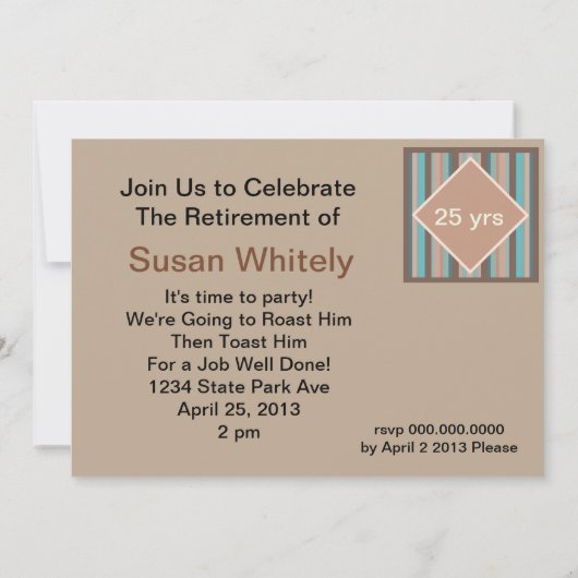 Invitation Réception de la fête de retraite moderne (Dos)
