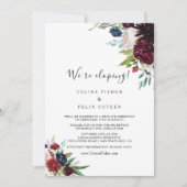 Invitation Réception de la marine bourguignonne moderne Blush (Devant)