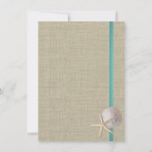 Invitation Réception de la plage Burlap et Lace Aqua (Dos)
