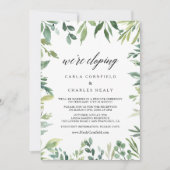 Invitation Réception de l'Elopement de Foliage de verdure mod (Devant)