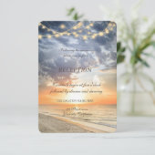 Invitation Réception de lever de soleil sur la plage avec gui (Debout devant)