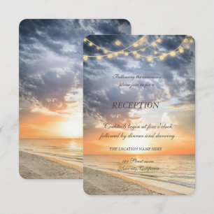 Invitation Réception de Lumières de Chaîne de Lever de Soleil