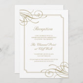 Invitation Réception de luxe à cadre d'or classique (Devant / Derrière)