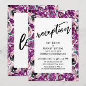 Invitation Réception de main décontractée Fleurs aquarelles r (Devant / Derrière)