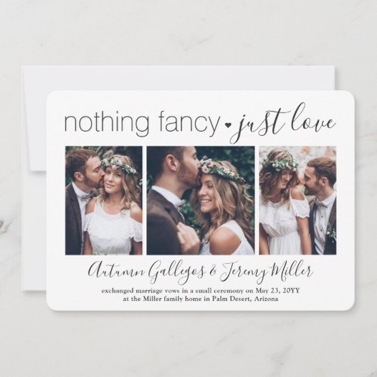 Invitation Réception de mariage 4 Photo Rien de fantaisiste J (Devant)