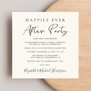 Invitation Réception de mariage à code QR chic Script