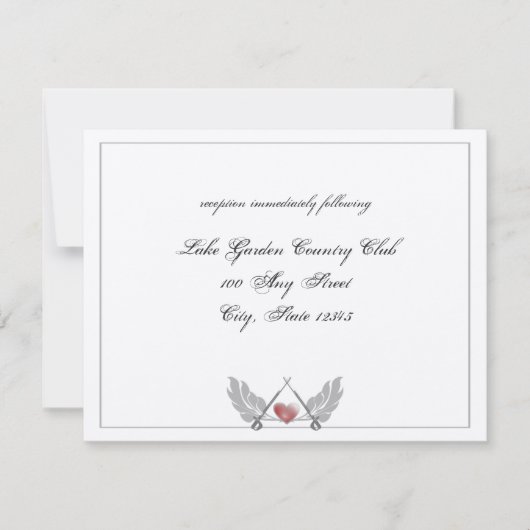 Invitation Réception de mariage à cœur gardé (Devant)