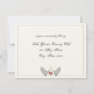 Invitation Réception de mariage à cœur gardé