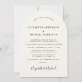 Invitation Réception de mariage à la crème d'arc de photo chi (Dos)